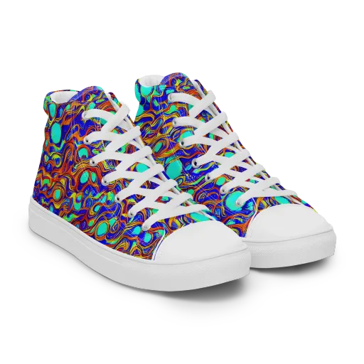 Aqua Flame on a Women's High Top Canvas Shoes