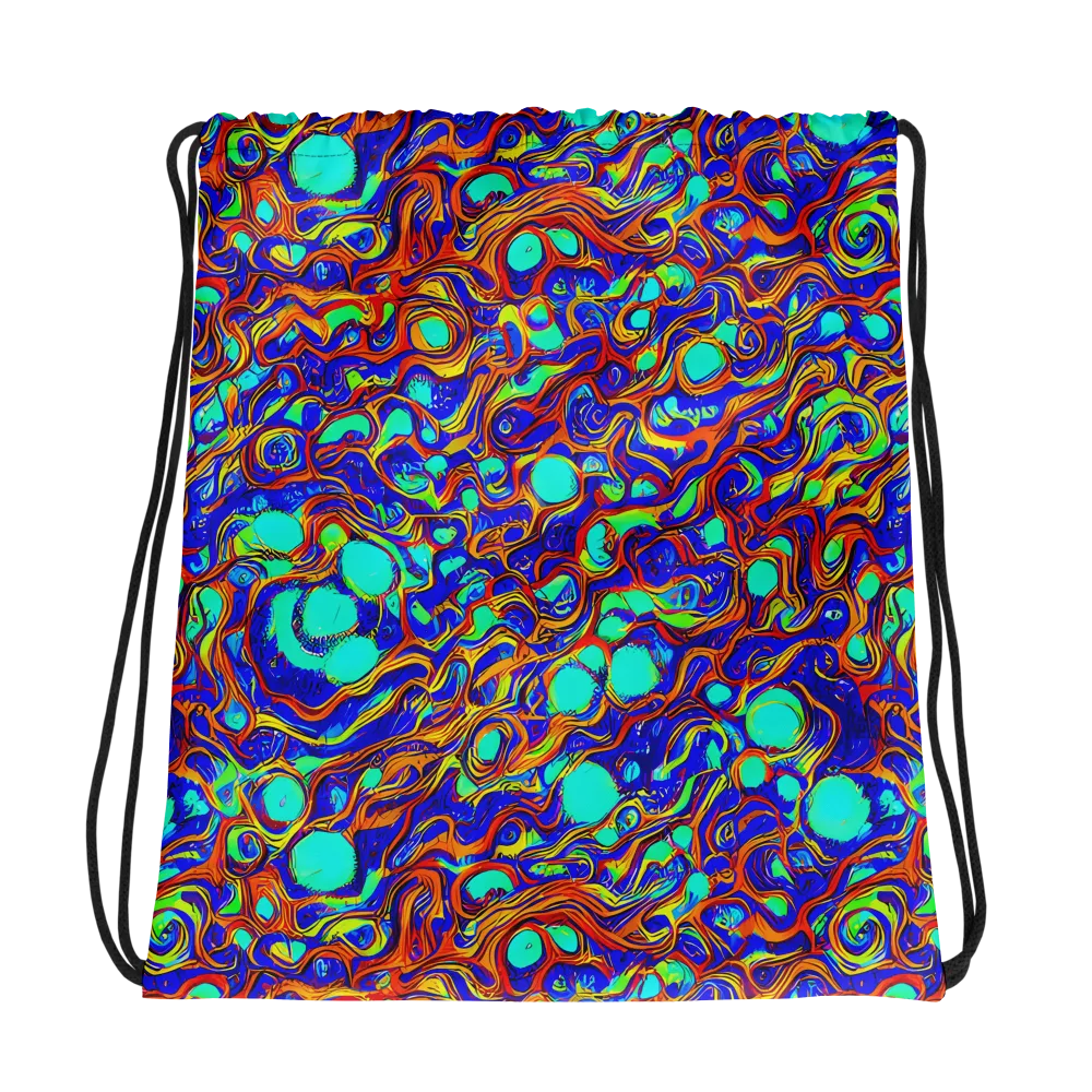 Aqua Flame on Drawstring Bag — Photo