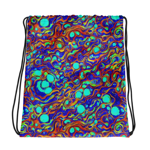 Aqua Flame on a Drawstring Bag