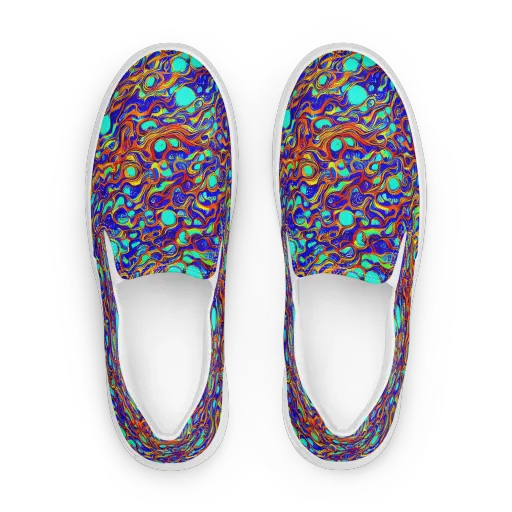 Aqua Flame on a Women's Slip-On Canvas Shoes