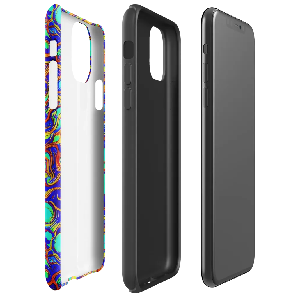 Aqua Flame on Tough Case for iPhone® — Right