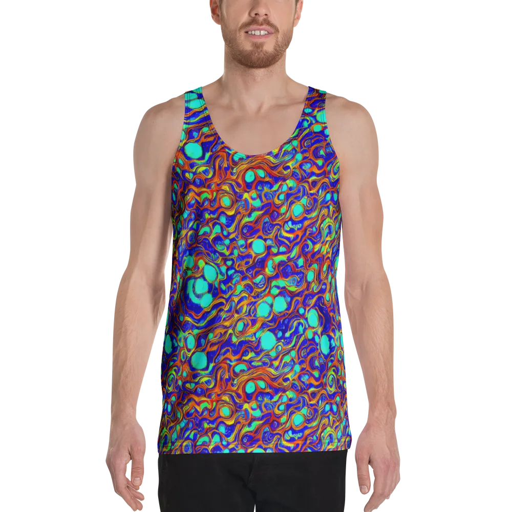Aqua Flame on Men's Tank Top — Front
