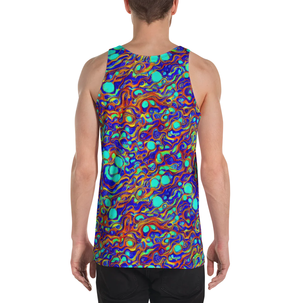 Aqua Flame on Men's Tank Top — Back