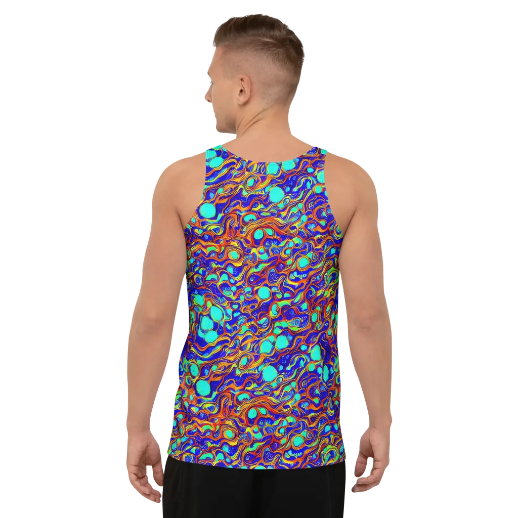 Aqua Flame on Men's Tank Top — Back