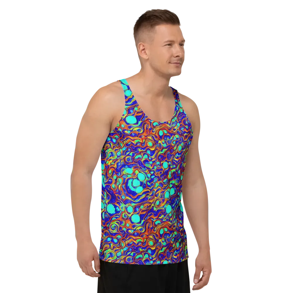 Aqua Flame on Men's Tank Top — Right Front