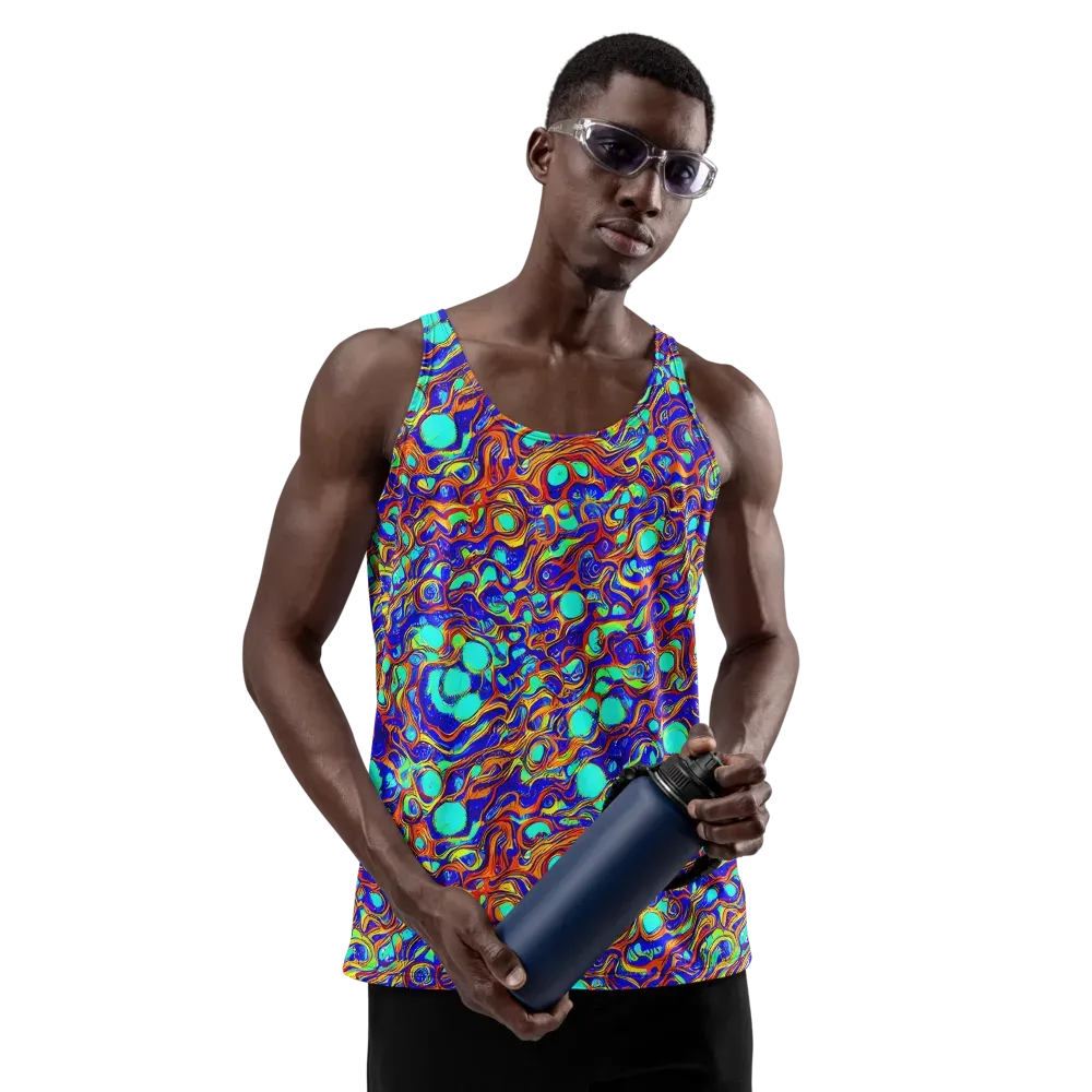 Aqua Flame on Men's Tank Top — Front