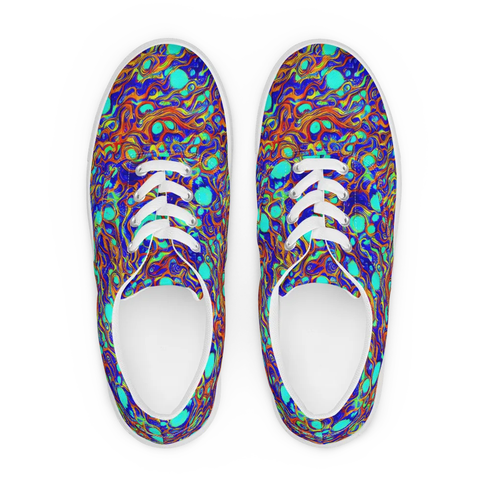 Aqua Flame on Men's Lace-Up Canvas Shoes — Front
