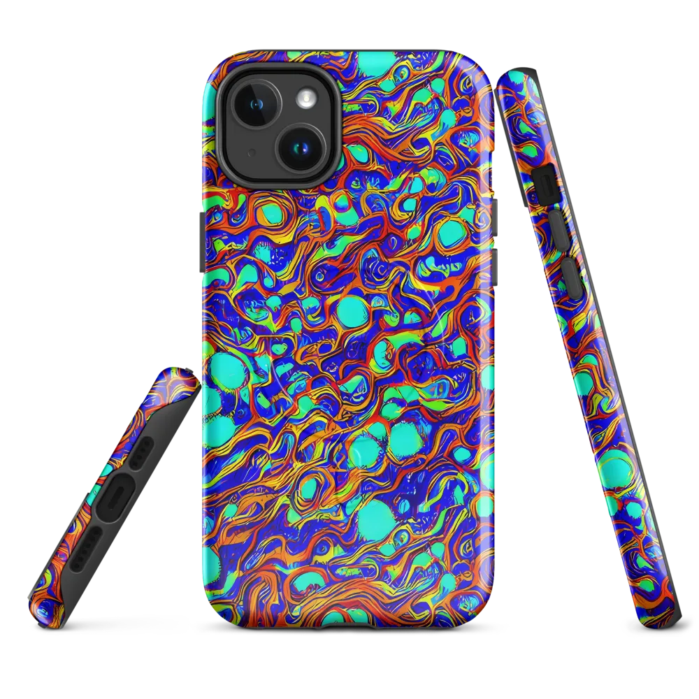 Aqua Flame on MagSafe Tough Case for iPhone® — Front