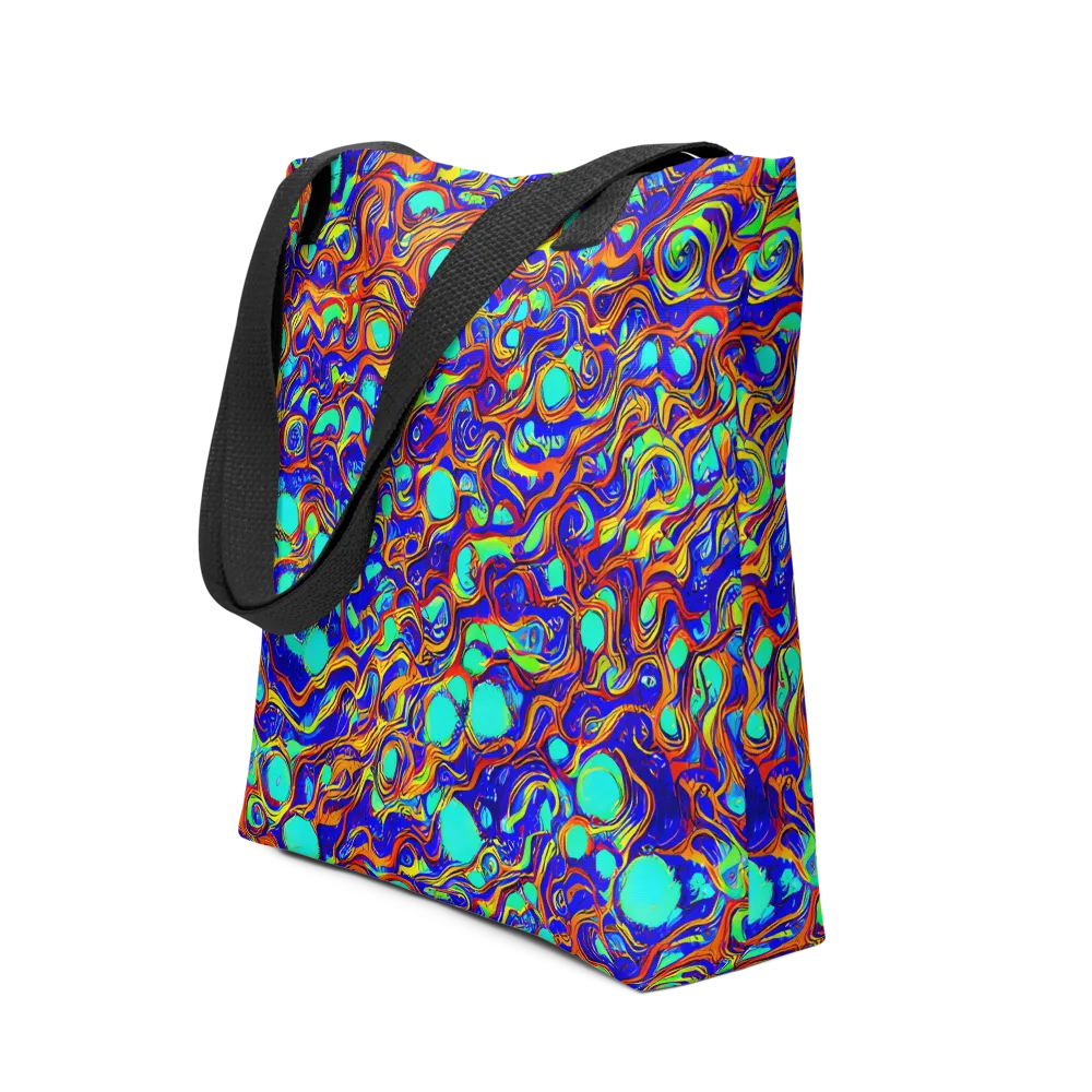 Aqua Flame on Tote Bag — Front