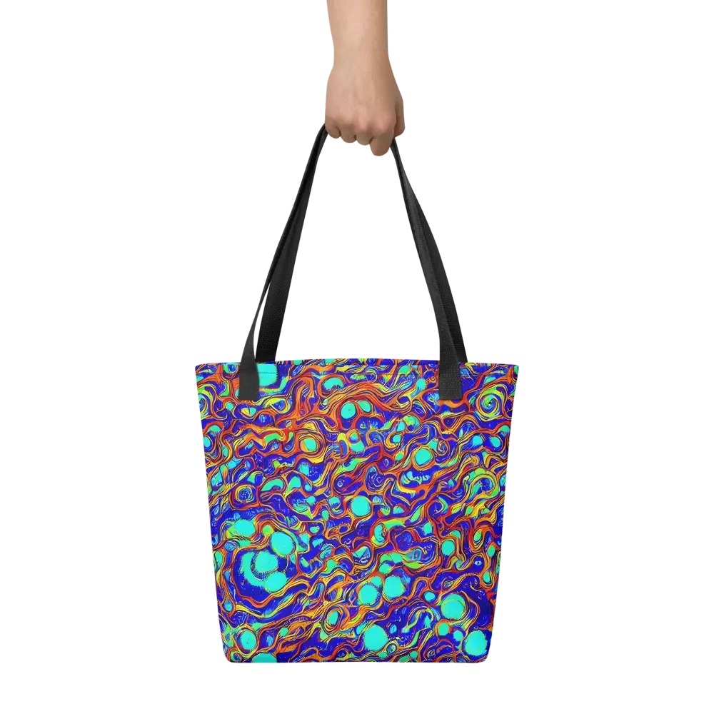 Aqua Flame on Tote Bag — Front