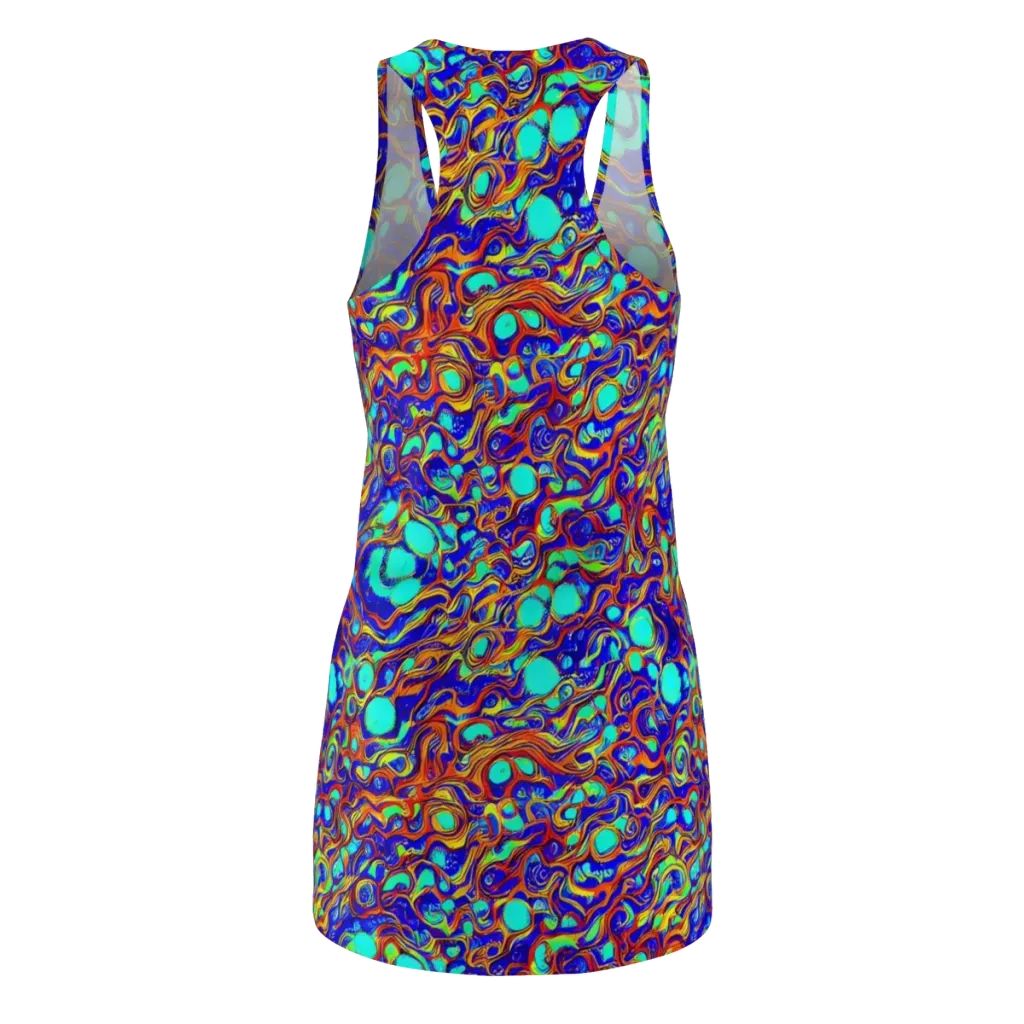Aqua Flame on Racerback Dress — Back