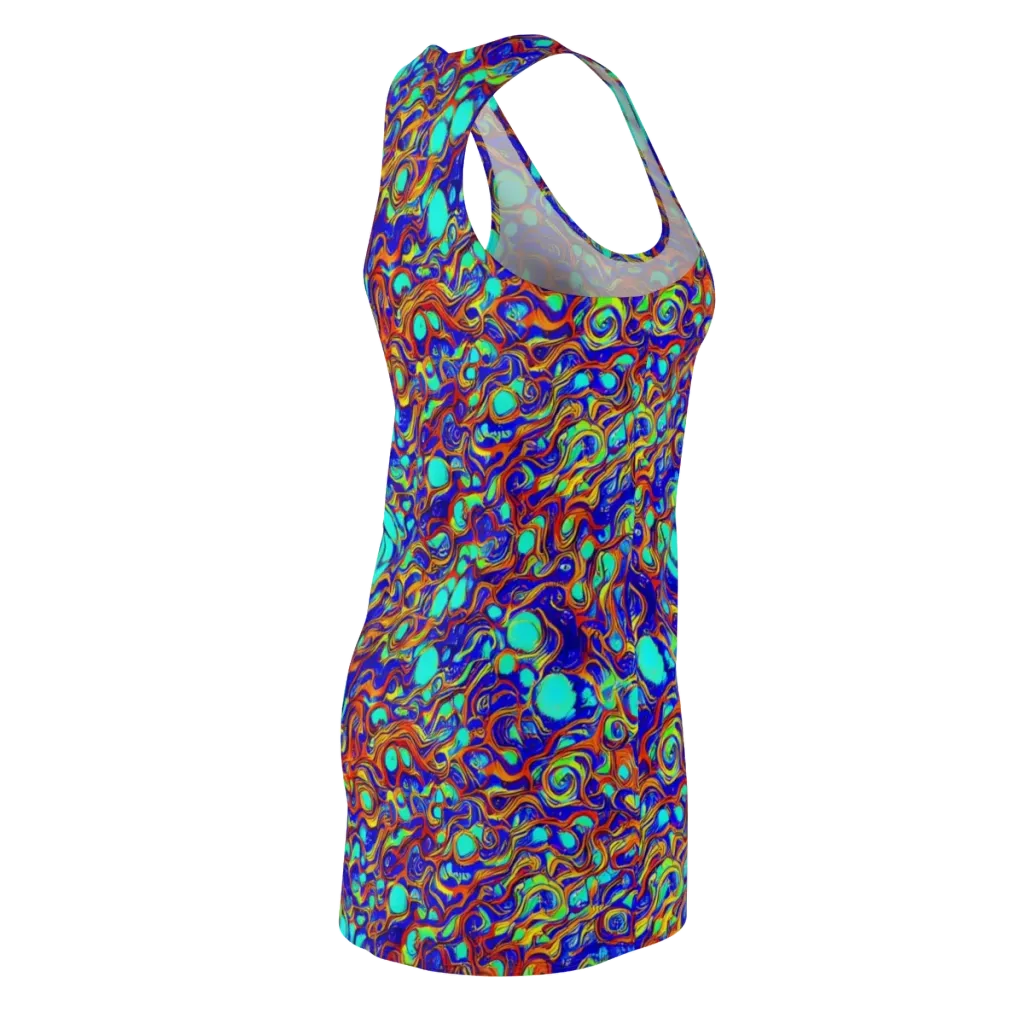 Aqua Flame on Racerback Dress — Back Side