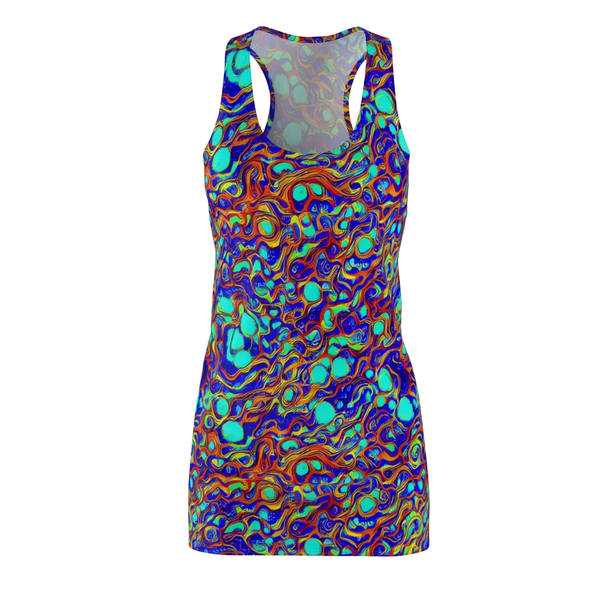 Aqua Flame on Racerback Dress — Front