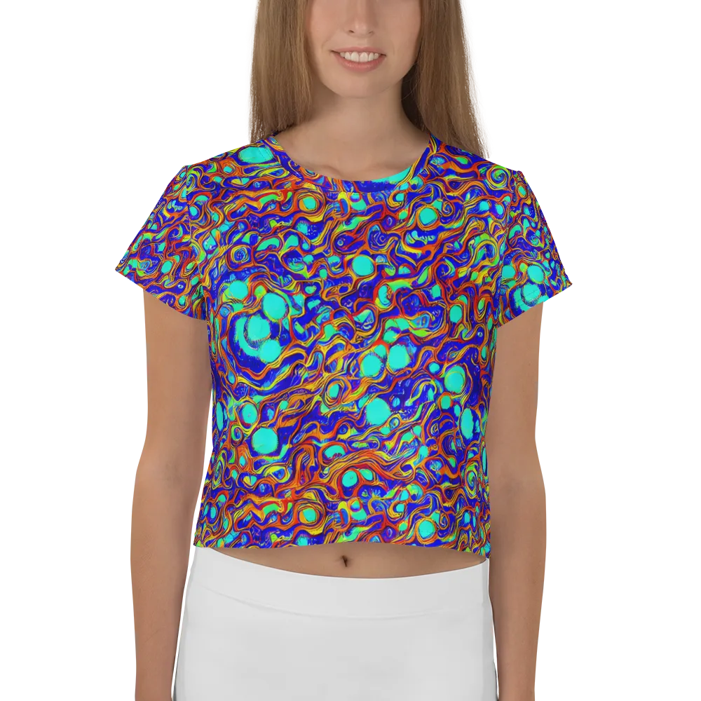 Aqua Flame on Crop Tee — Front