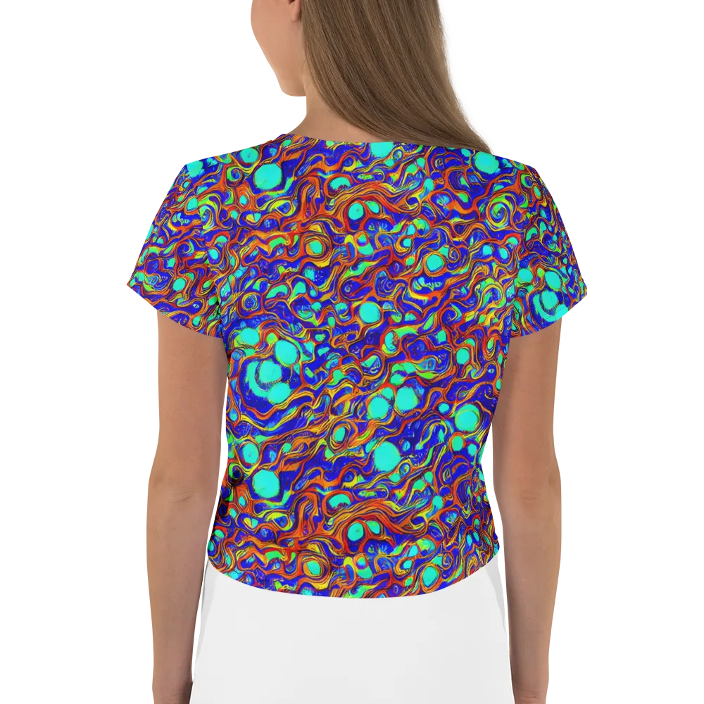 Aqua Flame on Crop Tee — Back