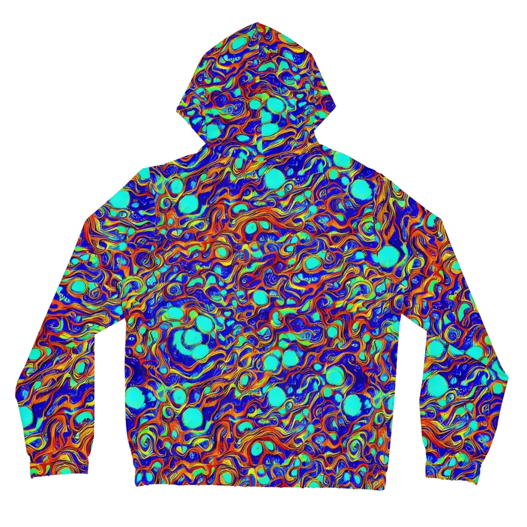 Aqua Flame on Women's Full-Zip Hoodie — Back
