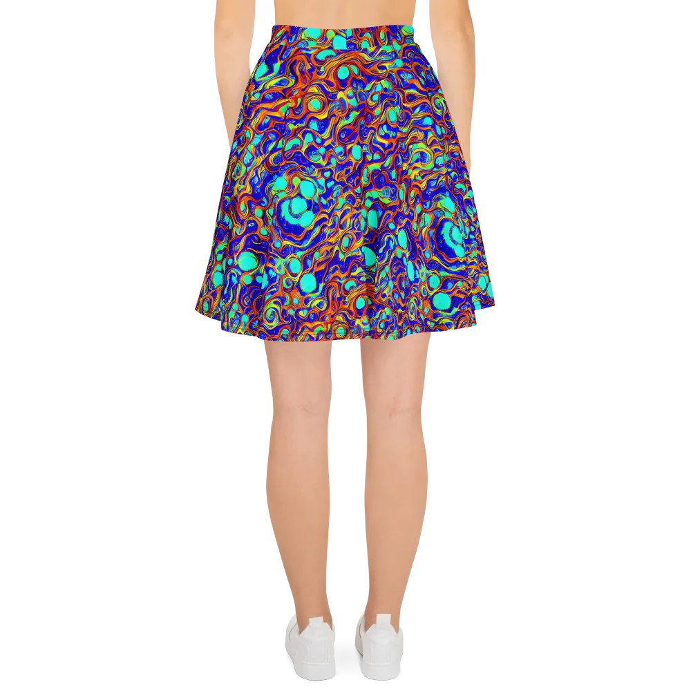 Aqua Flame on Skater Skirt — Back