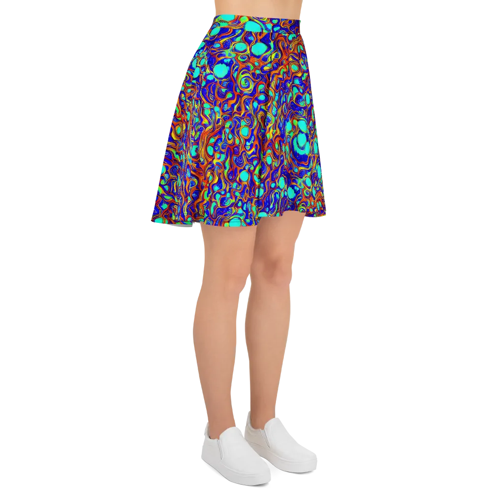 Aqua Flame on Skater Skirt — Right