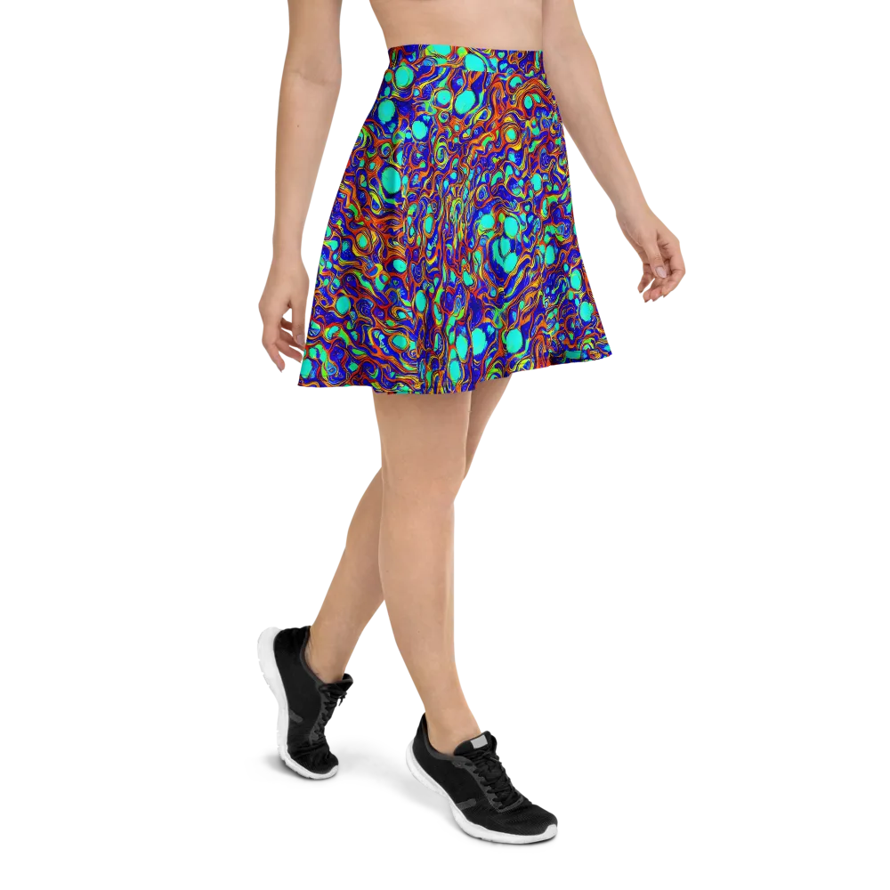 Aqua Flame on Skater Skirt — Right