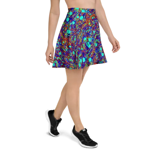 Aqua Flame on a Skater Skirt