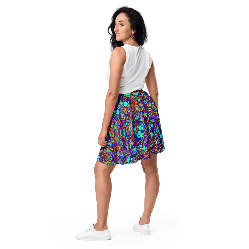 Aqua Flame on Skater Skirt — Back