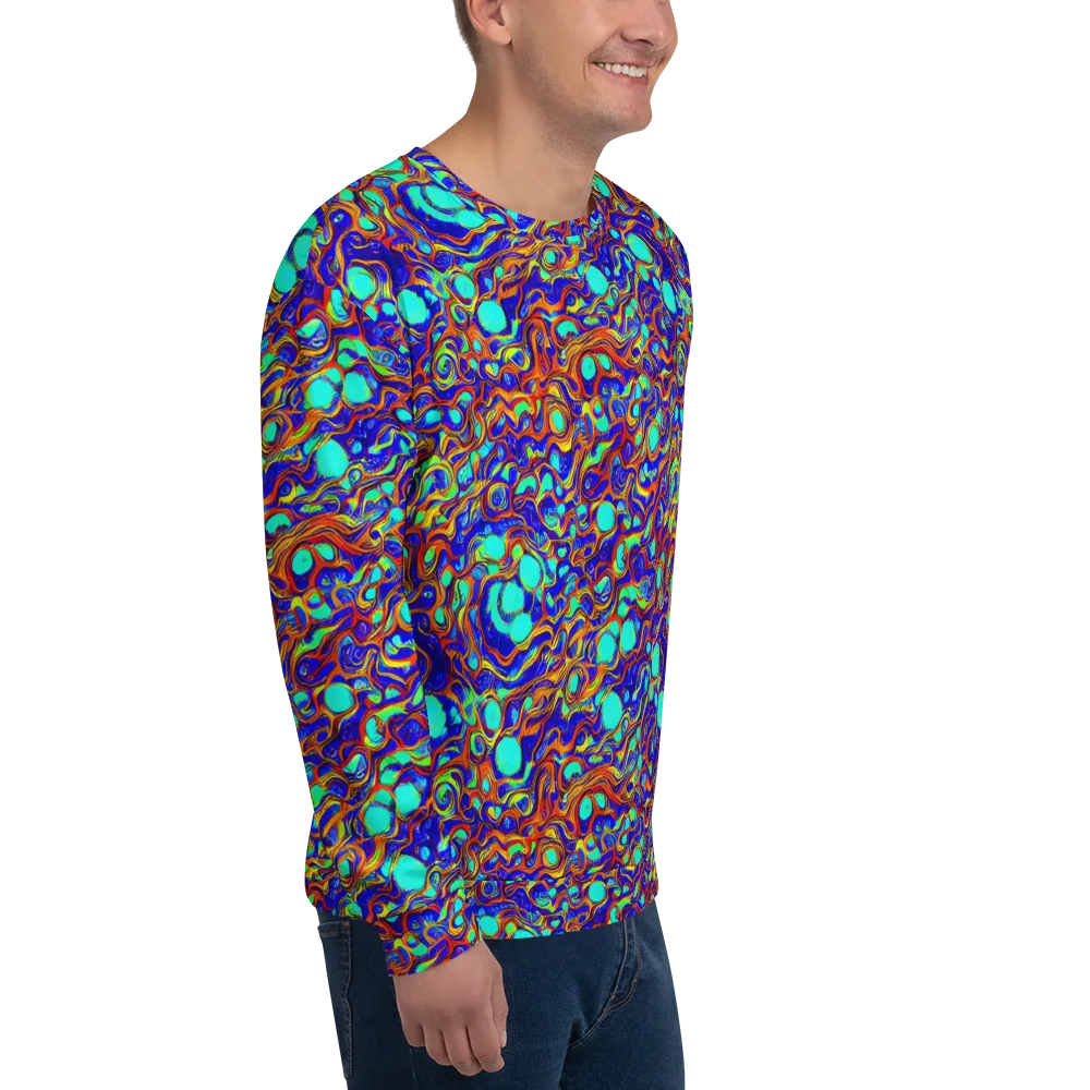 Aqua Flame on Sweatshirt — Right Front
