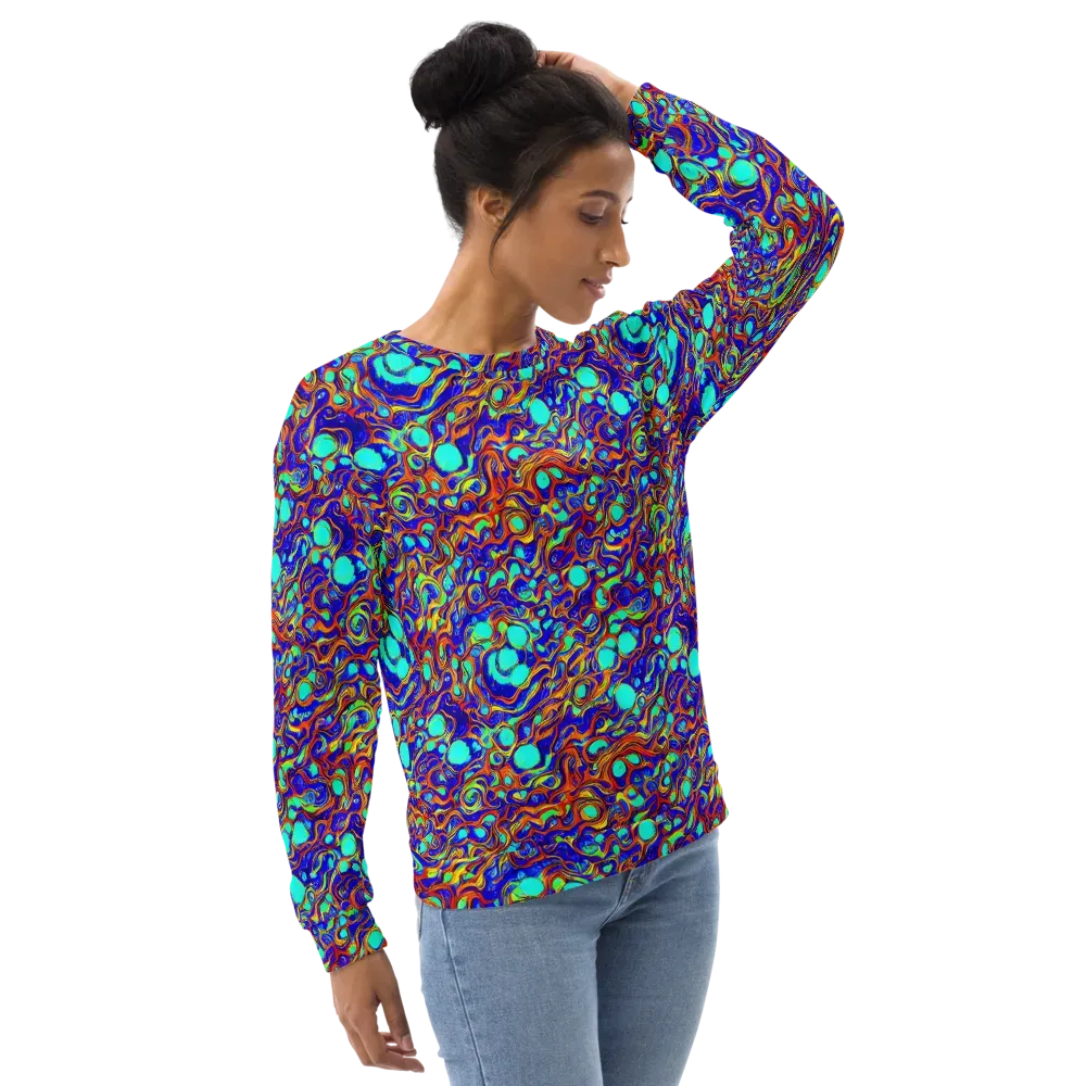 Aqua Flame on Sweatshirt — Right Front