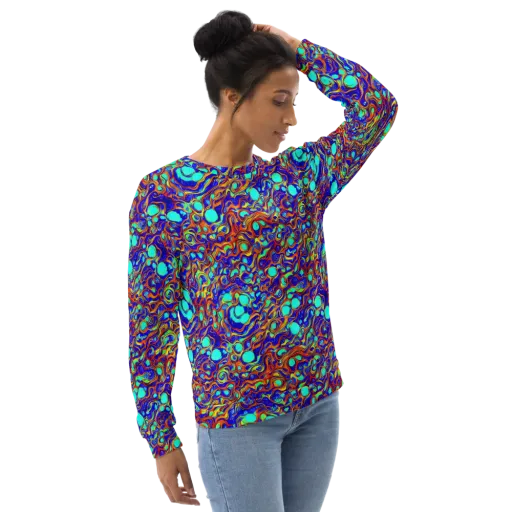 Aqua Flame on a Sweatshirt