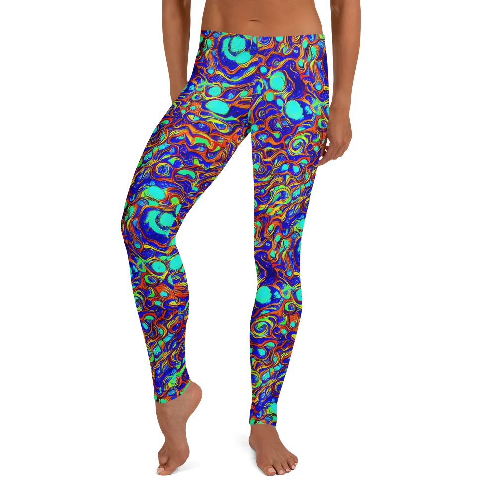 Aqua Flame on Leggings — Front
