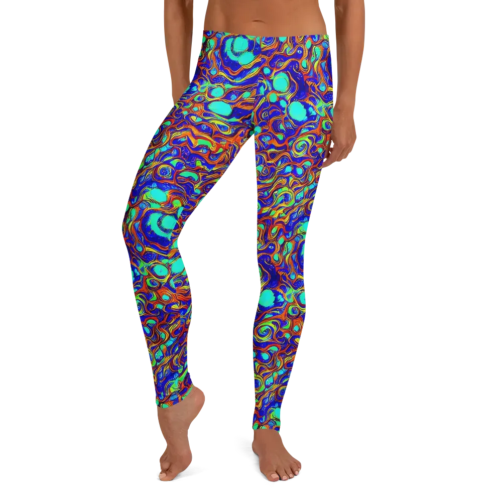 Aqua Flame on Leggings — Front