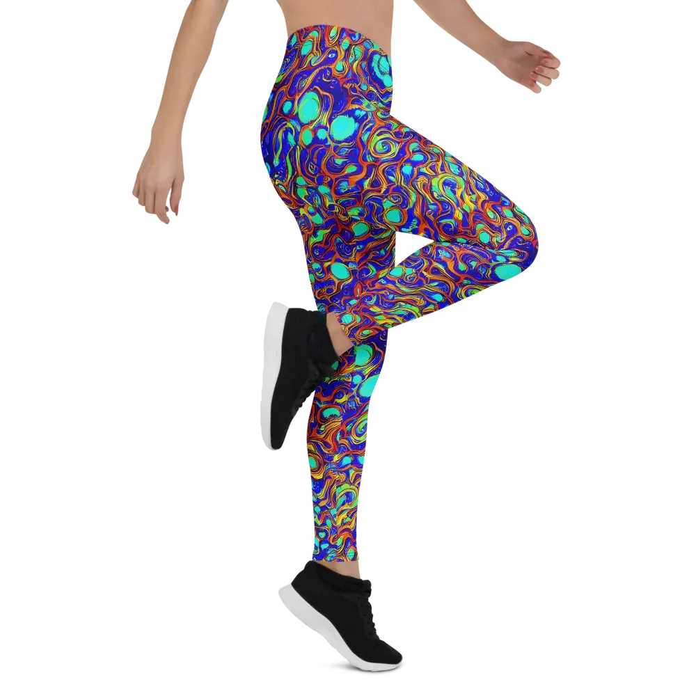 Aqua Flame on Leggings — Right