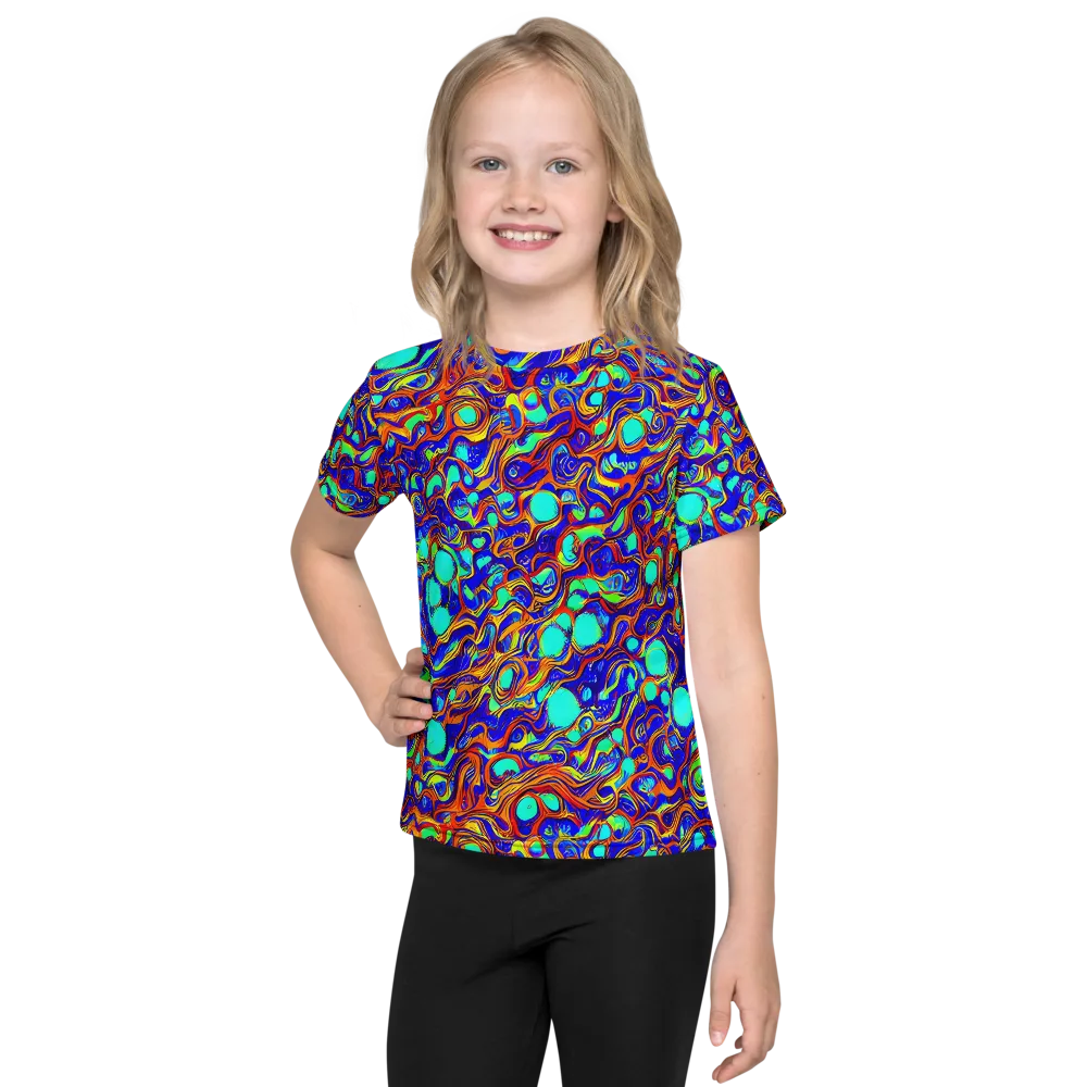 Aqua Flame on Kids Crew Neck T-Shirt — Front