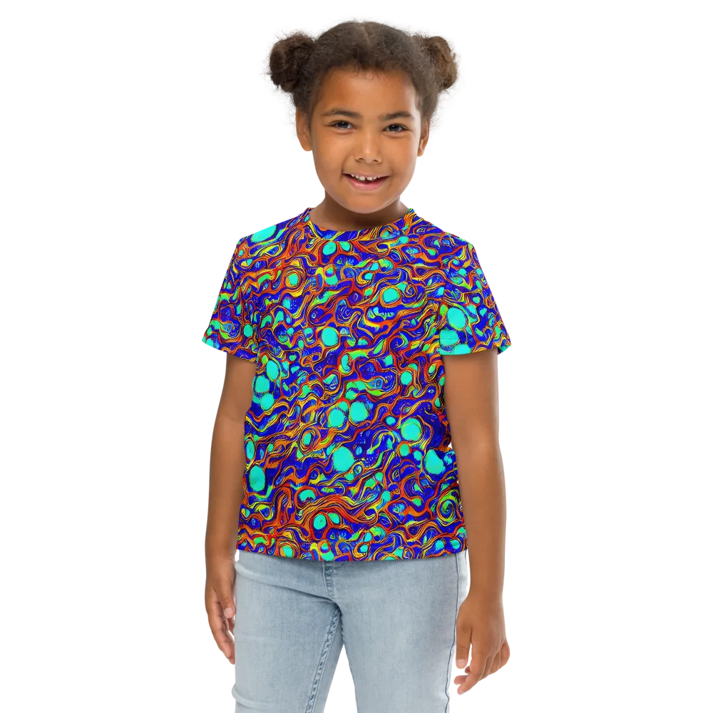 Aqua Flame on Kids Crew Neck T-Shirt — Front