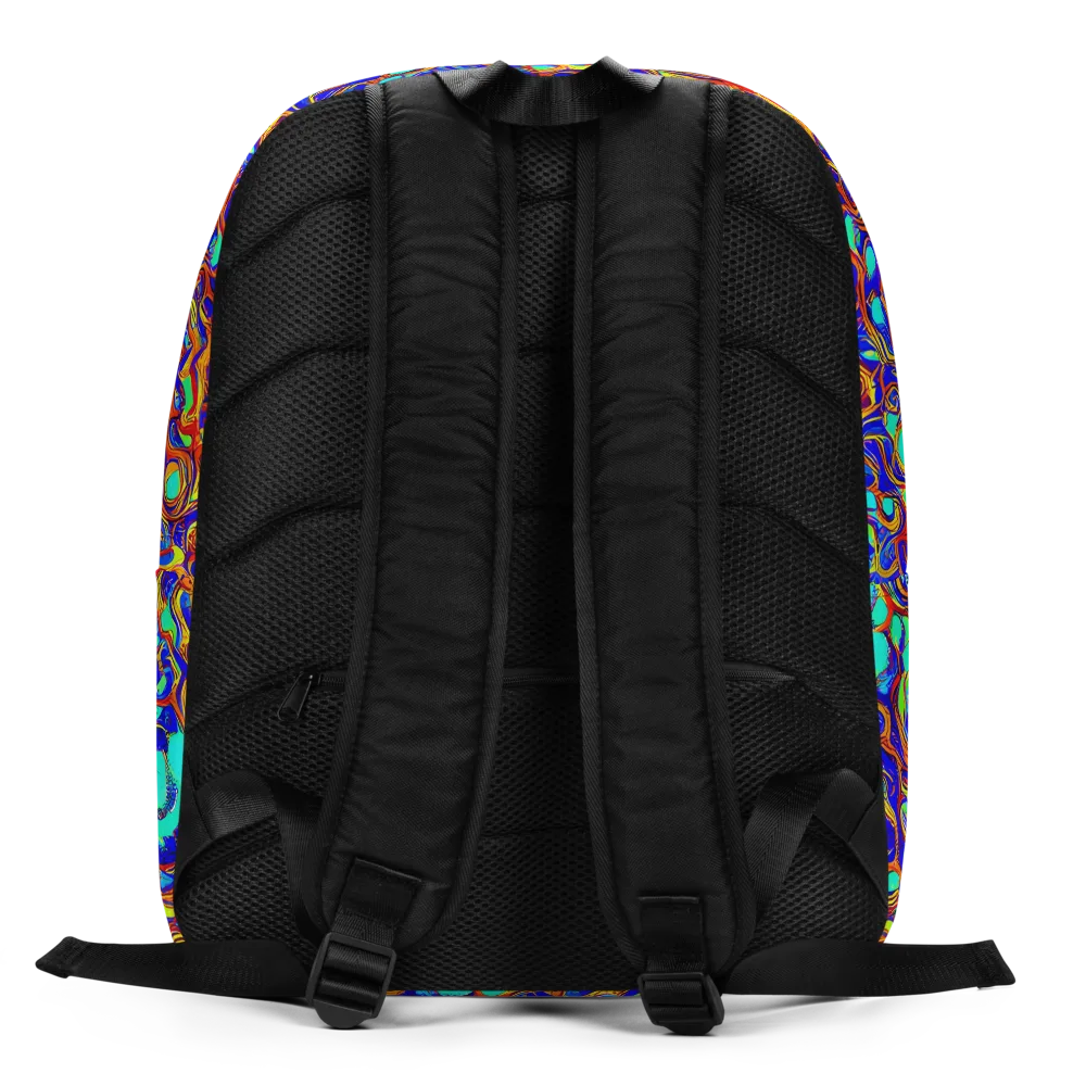 Aqua Flame on Minimalist Backpack — Back
