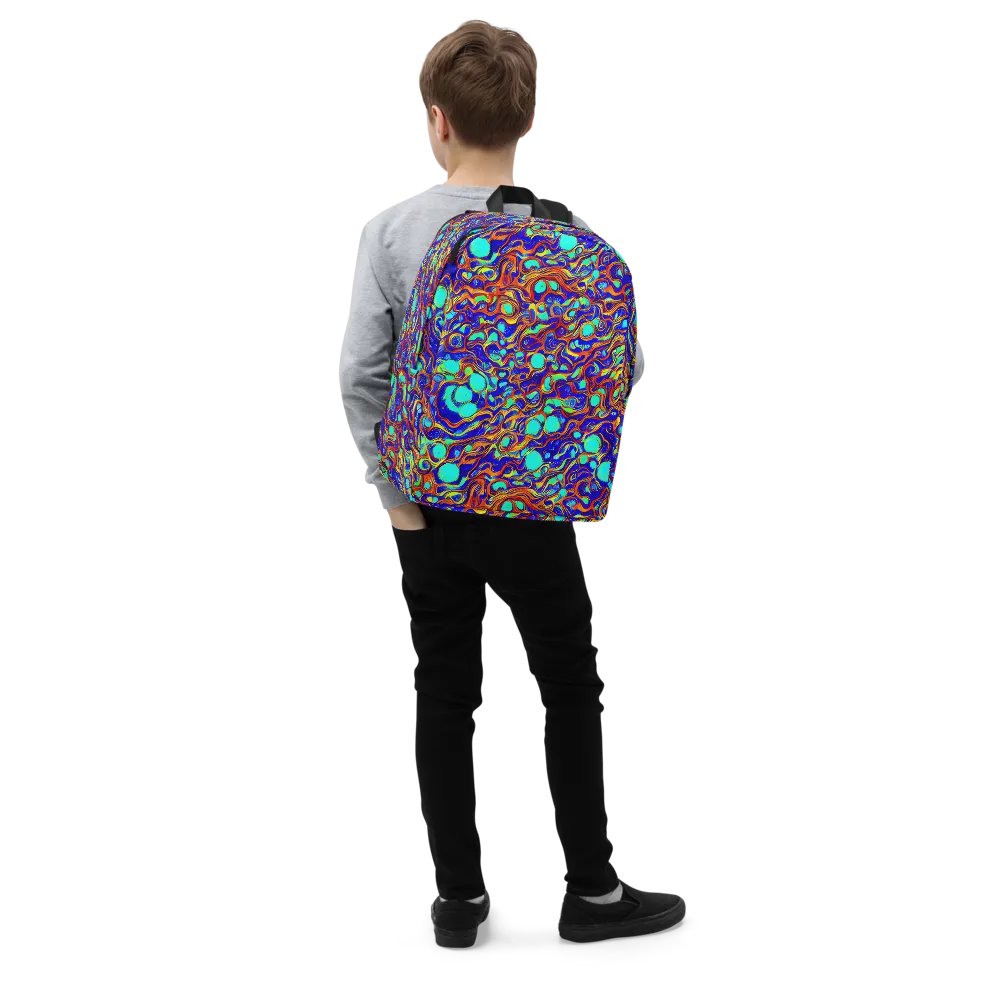 Aqua Flame on Minimalist Backpack — Right Front