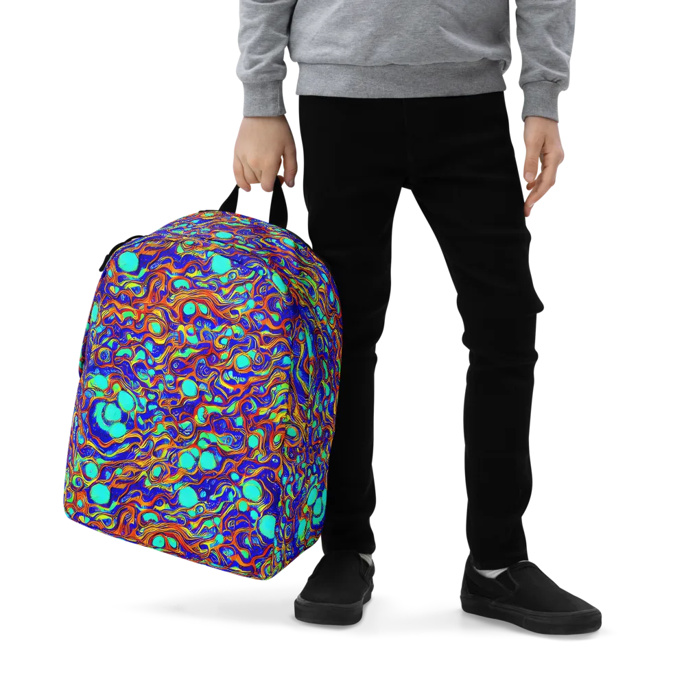 Aqua Flame on Minimalist Backpack — Zoomed-in