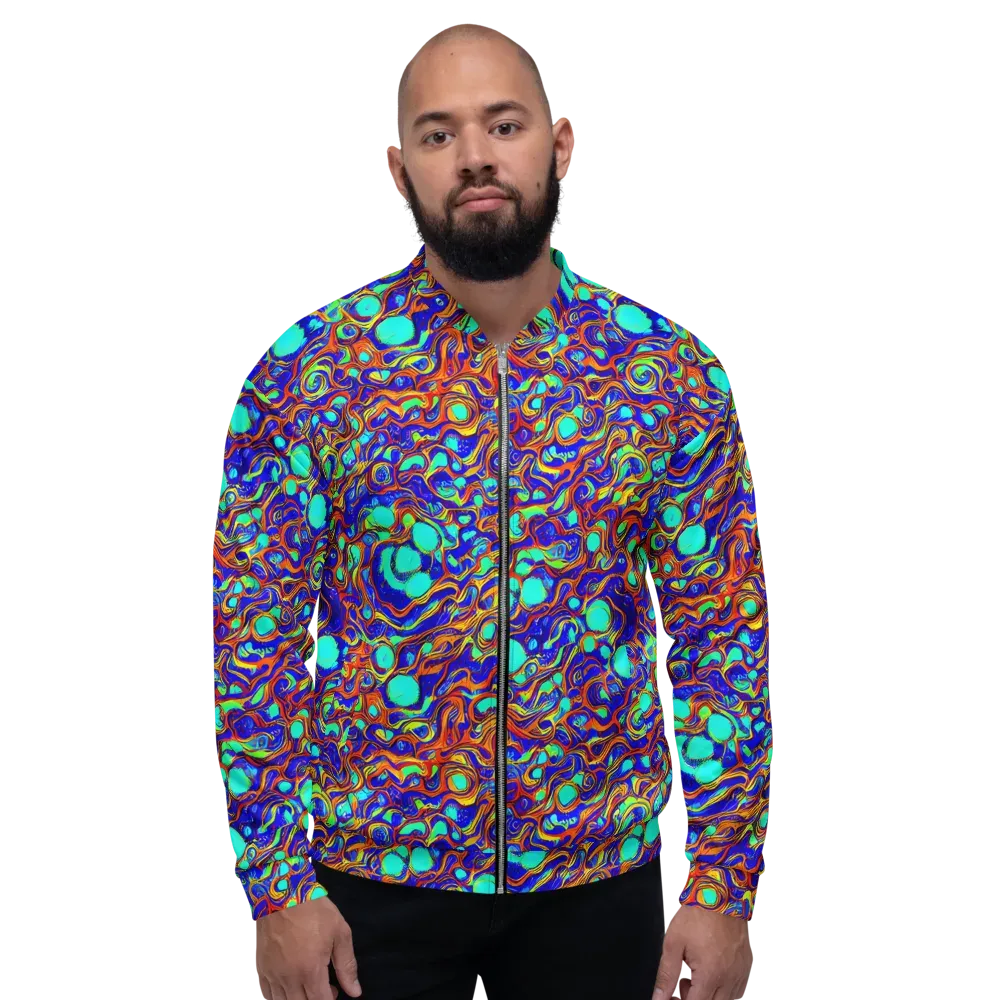 Aqua Flame on Bomber Jacket — Front