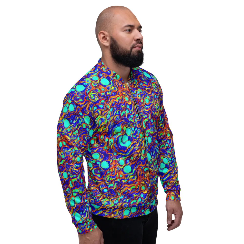 Aqua Flame on Bomber Jacket — Right