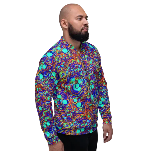 Aqua Flame on a Bomber Jacket