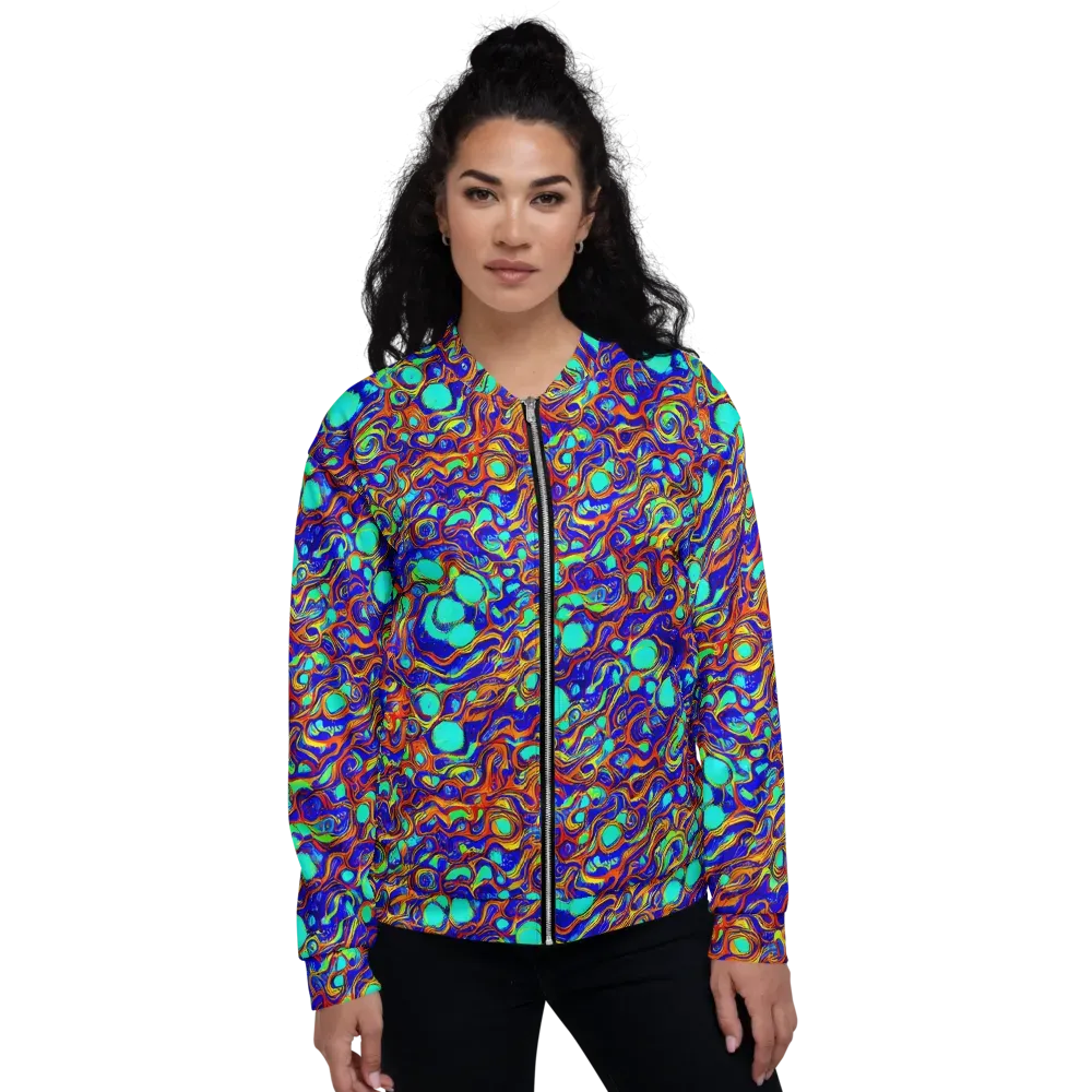 Aqua Flame on Bomber Jacket — Front