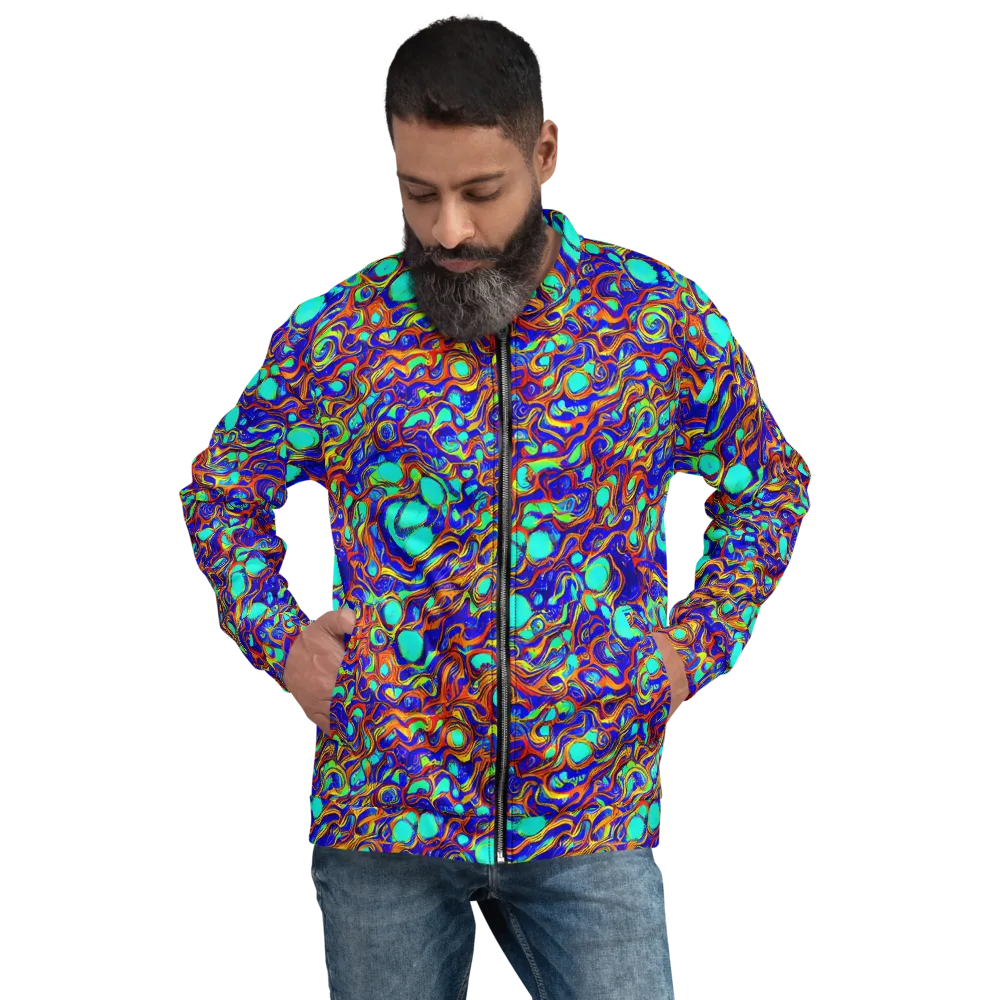 Aqua Flame on Bomber Jacket — Front