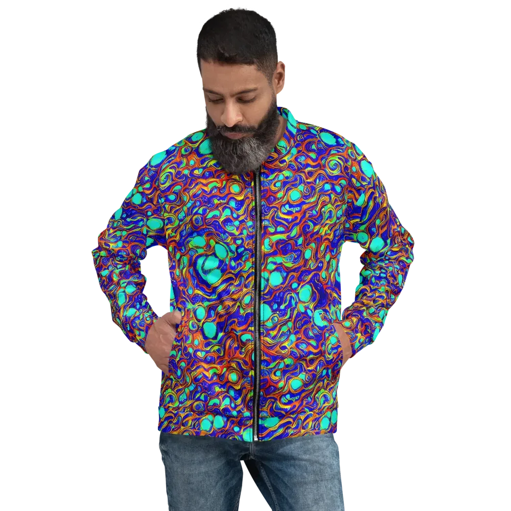 Aqua Flame on Bomber Jacket — Front
