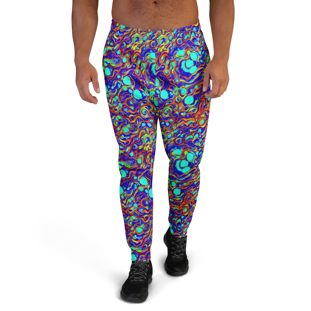 Aqua Flame on Men's Joggers — Front