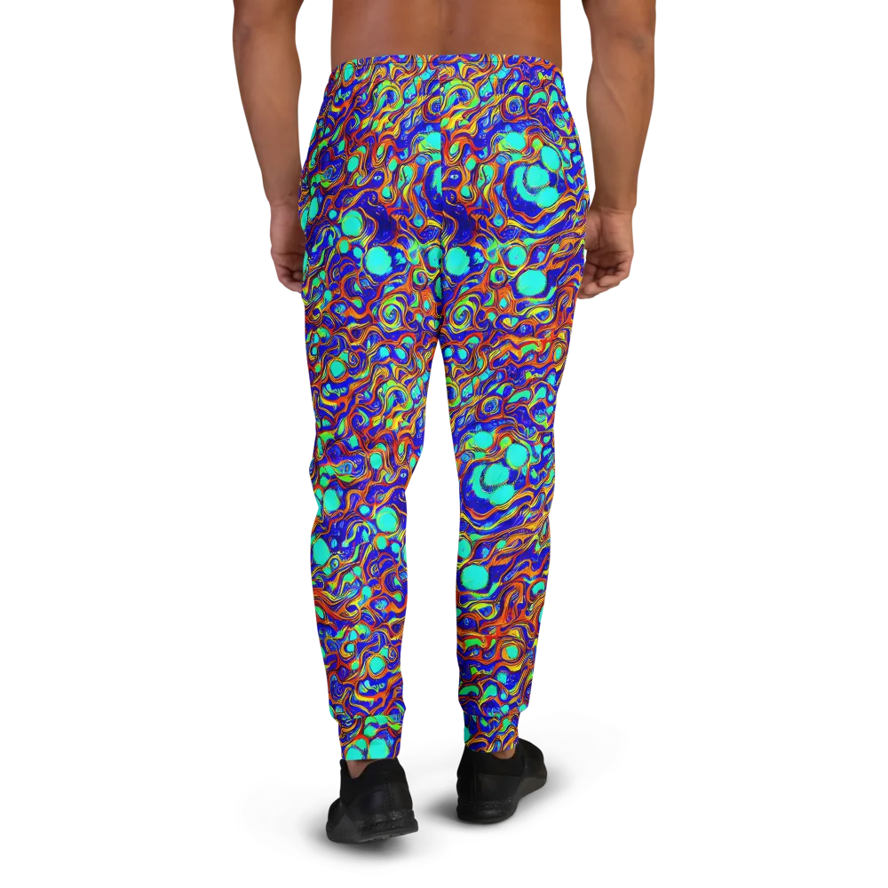 Aqua Flame on Men's Joggers — Back