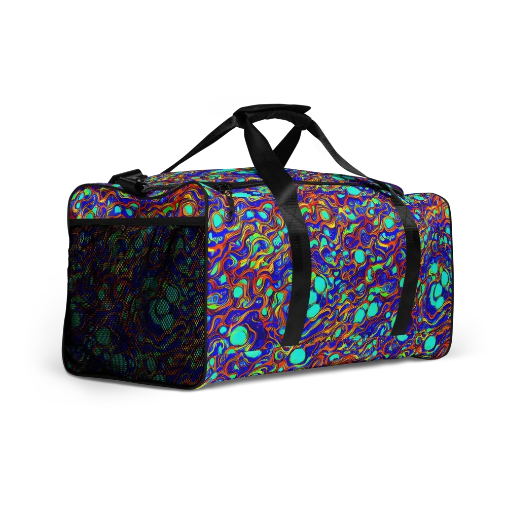 Aqua Flame on Duffle Bag — Right Front