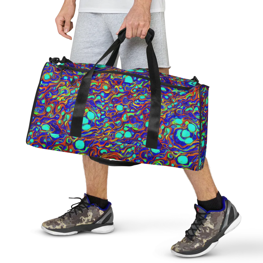 Aqua Flame on Duffle Bag — Front