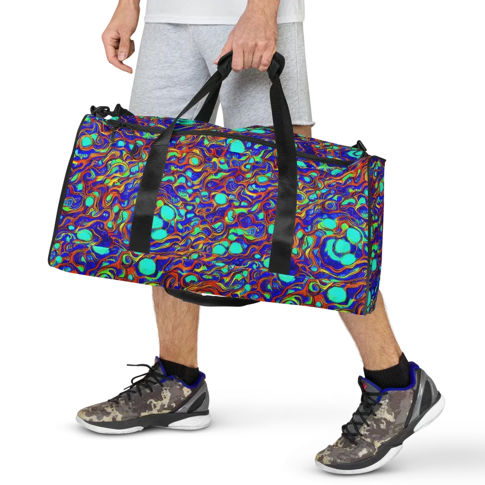 Aqua Flame on Duffle Bag — Front
