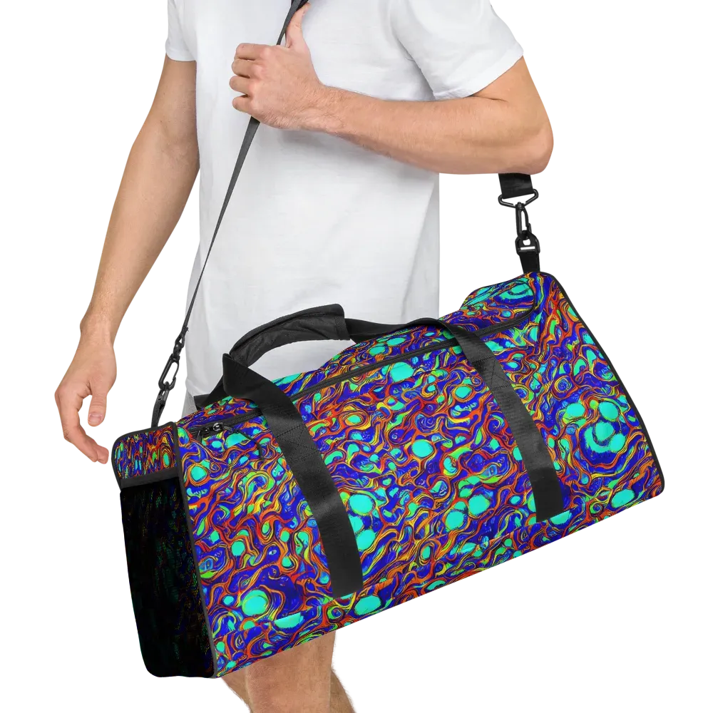 Aqua Flame on Duffle Bag — Right Front