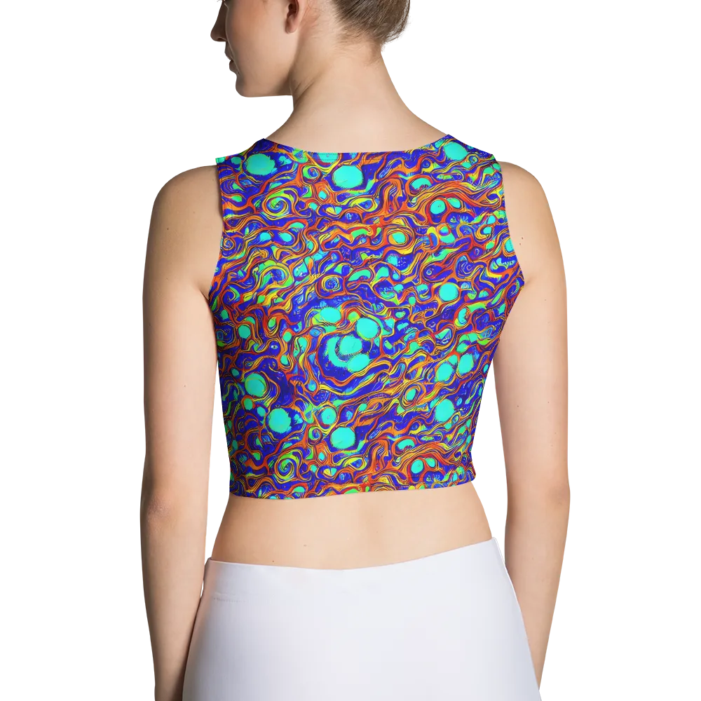 Aqua Flame on Crop Top — Back