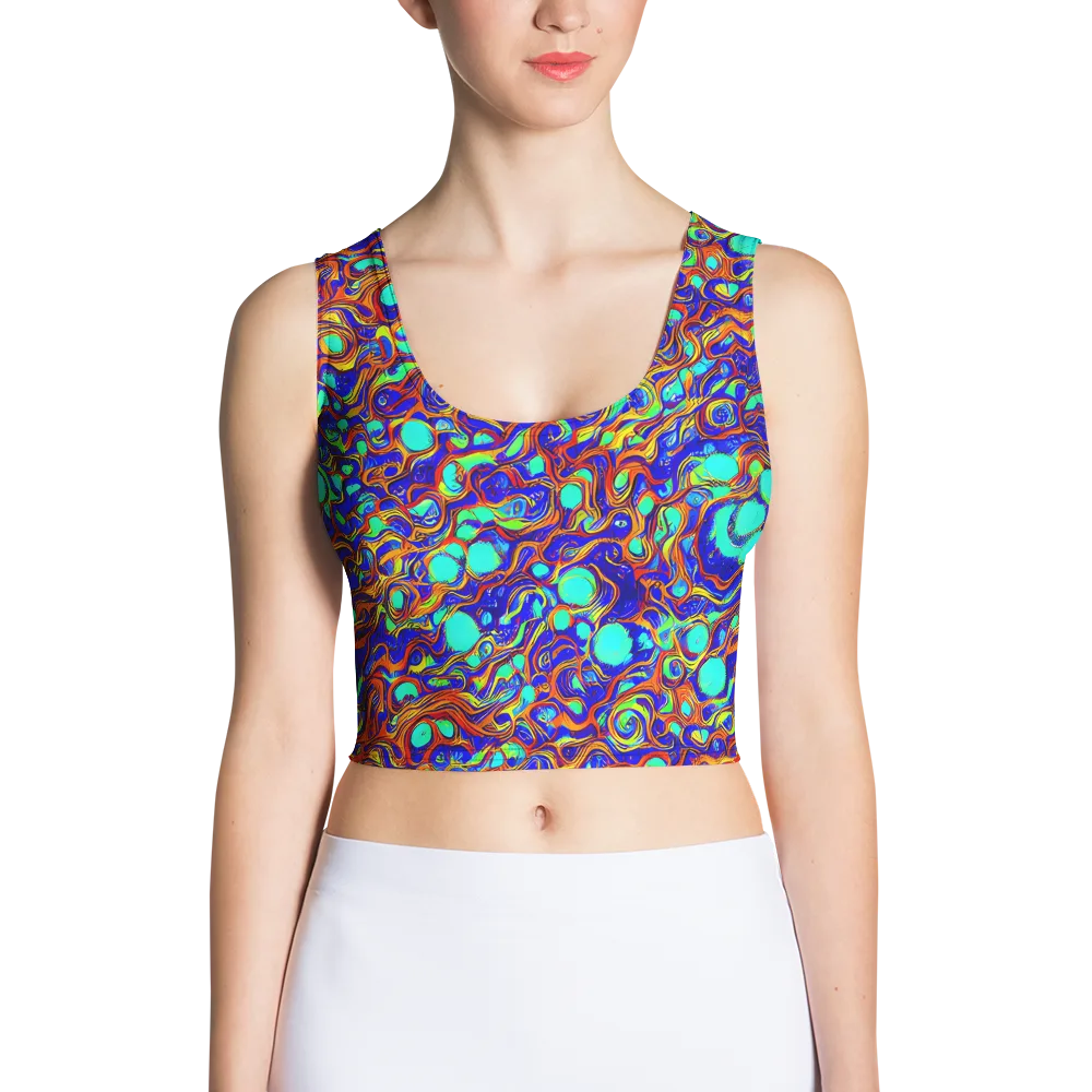 Aqua Flame on Crop Top — Front